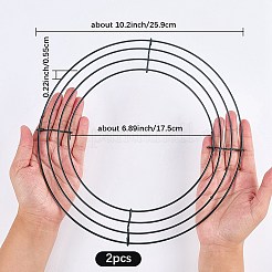 2Pcs Round Iron Wreath Frames&nbsp;AJEW-SP0002-94