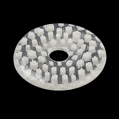 手作りミッレフィオーリランプワークペンダント  ドーナツ  ホワイト  39x5mm  穴：8mm&nbsp;LAMP-G166-01B