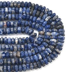 天然石ソーダライトビーズ連売り  六角平石ビーズ  6x7x3.5mm  穴：0.9mm  約108~109個/連  14.96~15.04''（38~38.2センチメートル）&nbsp;G-L654-I12-01