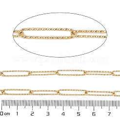 イオンプレーティング（IP）304ステンレスリンクチェーン  スプールで  ハンダ付け  18KGP本金メッキ  20.5x4.5x1mm  約32.81フィート（10m）/ロール&nbsp;CHS-A011-12B-G
