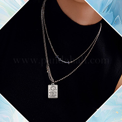 チベット風亜鉛合金ペンダント2セット  タロットの四角形  アンティークシルバー  23x14.5x1.5mm  穴：1.5mm  20個/セット&nbsp;FIND-SC0016-92AS