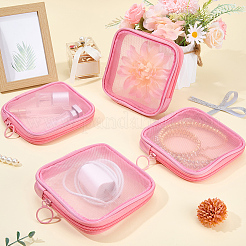 4Pcs Nylon Mesh and Polyester Fiber Cosmetic Zipper Storage Clutch Bags&nbsp;ABAG-CN0001-57A
