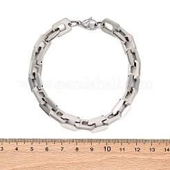 304ステンレススチールリンクチェーンブレスレット女性男性用  ステンレス鋼色  9-1/4インチ（23.5cm）&nbsp;BJEW-R018-17P