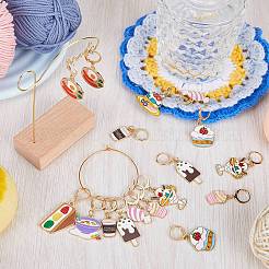 Food Theme Alloy Enamel Pendant Locking Stitch Markers&nbsp;HJEW-SC00018