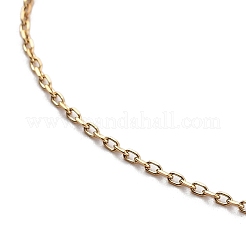 Ion Plating(IP) Adjustable 304 Stainless Steel Cable Chain Necklaces&nbsp;NJEW-K270-03G