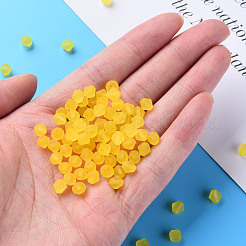 つや消しアクリルビーズ  多面カット  コーン  きいろ  6x5.5mm  穴：1.5mm  約6770個/500g&nbsp;MACR-S373-61K-05