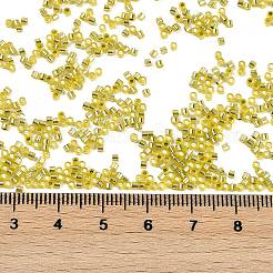 ベーキングペイント 銀線ガラスシードビーズ  シリンダー  ダークカーキ  1.6x1.3mm  穴：0.8mm  約60000個/ポンド&nbsp;SEED-H003-09E