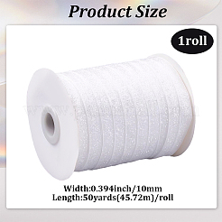 グリッタースパークルリボン1ロール  ポリエステル＆ナイロンリボン  ホワイト  3/8インチ（9.5~10mm）  約50ヤード/ロール（45.72メートル/ロール）&nbsp;SRIB-CY0001-19E