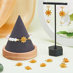 真鍮コネクタチャーム10個  3Dの花のリンク  18KGP本金メッキ  20x16x7mm  穴：1.5mm&nbsp;KK-BBC0010-25G
