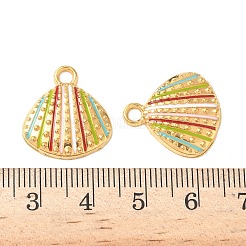 304ステンレススチールエナメルペンダント  イオンプレーティング（ip）  ゴールドカラー  シェル形状  19x17.5x3mm  穴：2.2mm&nbsp;STAS-I346-19G-03