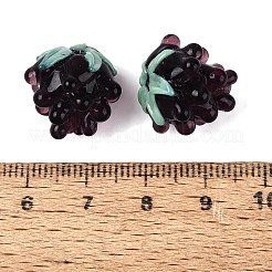 手作りランプワークビーズ  ラズベリー  インディゴ  14.5~16.5x12.5~17.5x12.5~17.5mm  穴：1~1.8mm&nbsp;LAMP-N042-23H
