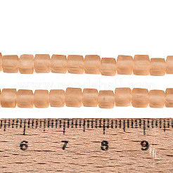 透明なすりガラスビーズ連売り  キューブ  多面カット  砂茶色  4~4.5x4~4.5x4~4.5mm  穴：1~1.2mm  約97~98個/連  16.14~16.54インチ（41~42cm）&nbsp;GLAA-N072-01A-A05
