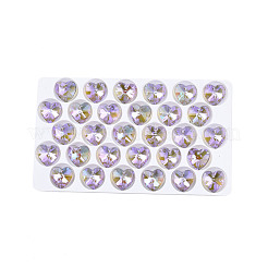 電気メッキガラスチャーム  多面カット  クロス  ライラック  14x14x7mm  穴：1.6mm&nbsp;EGLA-N006-061