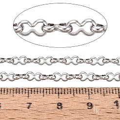 304ステンレス鋼ひょうたんリンクチェーン  スプールで  ハンダ付け  変色なし  ステンレス鋼色  6x3x1mm  約32.81フィート（10m）/ロール&nbsp;CHS-Q009-08P-01