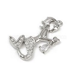 Brass Micro Pave Cubic Zirconia Pendants&nbsp;KK-M322-33P