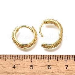 ラックメッキリング真鍮フープピアス女性用  カドミウムフリー＆鉛フリー  長持ちするプレート  18KGP本金メッキ  14.5~15x4.5mm&nbsp;EJEW-C125-11G