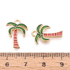 合金エナメルチャーム  ココヤシの木  ライトゴールド  グリーン  18x13x2mm  穴：1.6mm&nbsp;ENAM-S121-075
