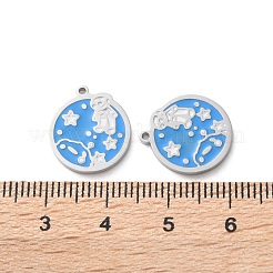 304 Stainless Steel Enamel Pendants&nbsp;STAS-M102-22P-01