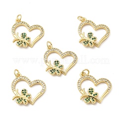 Brass Micro Pave Cubic Zirconia Pendants&nbsp;KK-E068-VB194