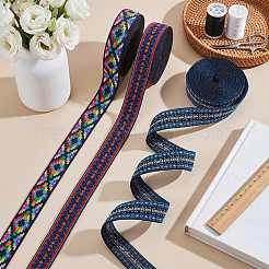 9 Yards 3 Styles Ethnic Style Flat Polyester Elastic Bands&nbsp;OCOR-PH0036-62