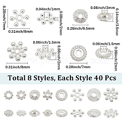 320Pcs 8 Styles Tibetan Style Alloy Beads&nbsp;FIND-SC0020-28