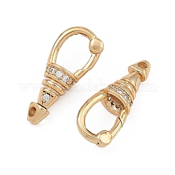 SHEGRACE Brass Micro Pave Clear Cubic Zirconia Spring Gate Clasps&nbsp;XGRQ58768-750G