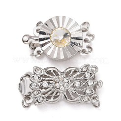 Brass Cubic Zirconia Box Clasps&nbsp;KK-P094-01-RS
