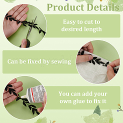 15 Yards Polyester Leaf Lace Trim&nbsp;DIY-FG0006-73
