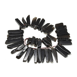 天然石スモーキークォーツビーズ連売り  長方形  20~65x7~15x6~10mm  穴：2mm  約30~40個/連  15.75インチ（40cm）&nbsp;G-R419-05