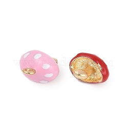 合金エナメルチャーム  ゴールドカラー  きのこチャーム  ミックスカラー  15x13x9.5mm  穴：1.8mm&nbsp;FIND-K020-23G