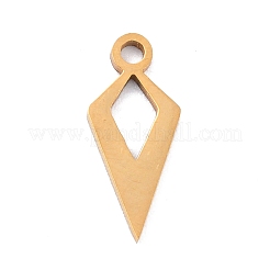 イオンプレーティング（IP）201ステンレスペンダント  四角形  ゴールドカラー  15x6.5x1mm  穴：1.5mm&nbsp;STAS-K003-14G-01