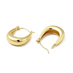 Brass Oval Hoop Earrings for Women&nbsp;EJEW-A079-10G