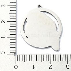 変色しない201ステンレススチールペンダント  レーザー切断  ライオンチャーム  ステンレス鋼色  29x25x1mm  穴：1.5mm&nbsp;LS-STAS-R118-13P