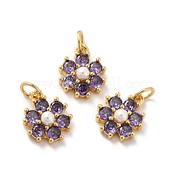 Rack Plating Brass Micro Pave Cubic Zirconia Charms&nbsp;KK-A160-22J-G