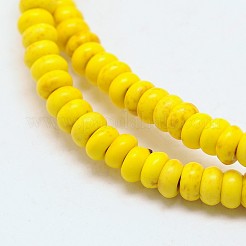 Dyed Synthetical Turquoise Rondelle Bead Strand&nbsp;G-P083-6mm-84