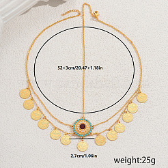Elegant Middle Eastern Style Ramadan Zinc Alloy & Brass Coin Tassel Charm Head Women's Jewelry Chains&nbsp;FX1267
