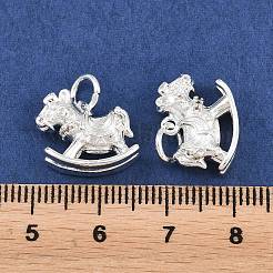 真鍮製チャーム  馬のチャームをロッキング  銀  13x16x7mm  穴：4mm&nbsp;KK-L274-06S