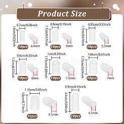 シリコン耐性カバー80個（8色）  ホワイト  16~24x7~11.5mm  内径：4.4~8.5mm  10個/スタイル&nbsp;FIND-NB0007-49B