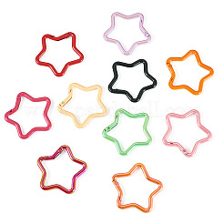 10Pcs 2 Styles Spray Painted Alloy Spring Gate Rings&nbsp;FIND-TA0009-83
