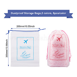 12Pcs 2 Colors  Makrofol Semi-transparent Drawstring Bag&nbsp;CON-MB0001-13