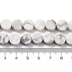 天然石ハウライトビーズ連売り  フラットラウンド  10x5~6mm  穴：1.2mm  約40個/連  15.75インチ（40cm）&nbsp;G-C159-B01-01