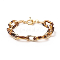 Acrylic & Aluminum Paperclip Chain Bracelets&nbsp;BJEW-JB05329