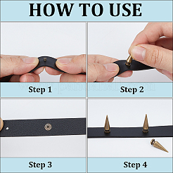 30Pcs Alloy Spikes Screwback Studs&nbsp;FIND-GF0009-57