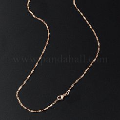 1.5mm Rack Plating Brass Singapore Chain Necklaces for Women Men&nbsp;MAK-L044-28KCG