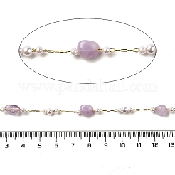 Handmade Natural Amethyst Nuggets Beaded Chains&nbsp;CHC-F020-03G-05