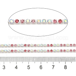 ラインストーンと鉄のカップチェーン  スプールで  ブルゴーニュ  2x2x2mm  約10ヤード/ロール&nbsp;CH-A007-01A