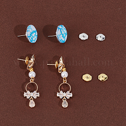 4Pairs 2 Colors 925 Sterling Silver Ear Nuts&nbsp;STER-BBC0007-58