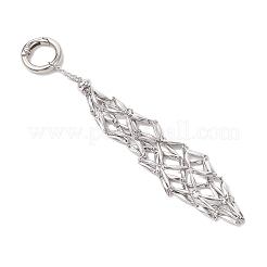 304 Stainless Steel Macrame Pouch Empty Stone Holder Pendant Decorations&nbsp;AJEW-JB01414-02