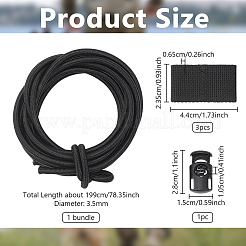 ナイロン国旗ストラップ。多機能アウトドアタクティカルベストバックパックアクセサリー  プラスチッククラスプ付  ブラック  1990x3.5mm&nbsp;AJEW-WH0248-592B