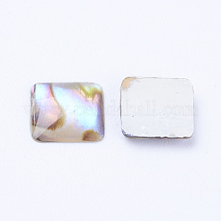 天然パウアシェルカボション  正方形  6x6x1mm&nbsp;X-SSHEL-F301-25